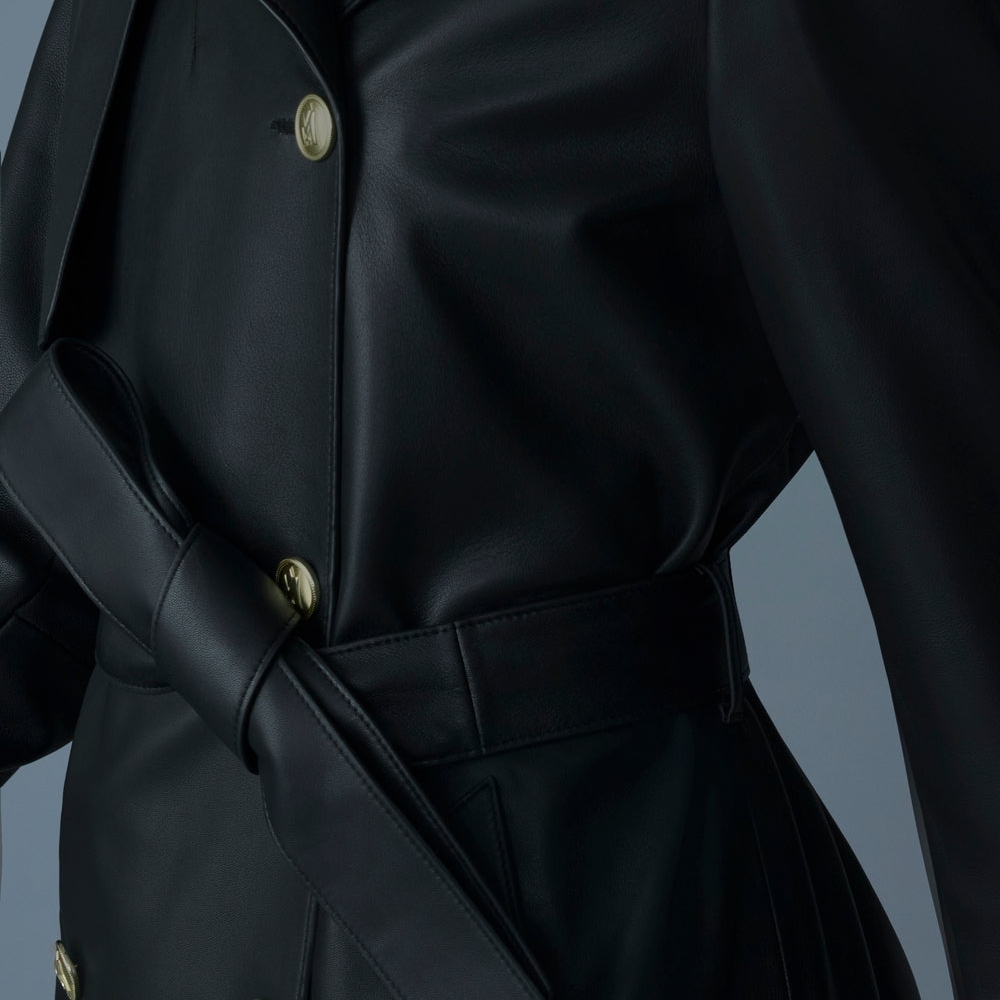 Mackage GAEL-V Black Women's Trench Coat Size M NEW W TAGS - Picture 4 of 16